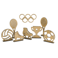 Набір фігурок 3D для оздоблення лялькових будиночків і шедоубоксів Спортивний інвентар, №66 Набір фігурок 3D для оздоблення лялькових будиночків і шедоубоксів Спортивний інвентар, №66