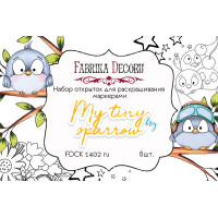 Набор открыток для раскрашивания маркерами My tiny sparrow boy RU (рус) 8 шт 10х15 см