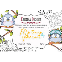 Набор открыток для раскрашивания аква чернилами My tiny sparrow boy RU (рус) 8 шт 10х15 см