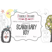 Набор открыток для раскрашивания маркерами Scandi Baby Boy RU (рус) 8 шт 10х15 см