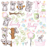 Лист з картинками для вирізання Puffy Fluffy Girl 30,5х30,5 см