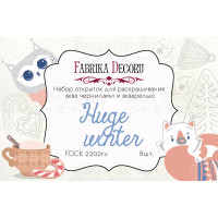 Набор открыток для раскрашивания аква чернилами Huge Winter RU (рус) 8 шт 10х15 см Набор открыток для раскрашивания аква чернилами Huge Winter RU (рус) 8 шт 10х15 см