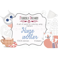 Набор открыток для раскрашивания маркерами Huge Winter EN (англ) 8 шт 10х15 см