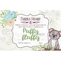 Набір листівок для розфарбовування аква чорнилами Puffy Fluffy Boy RU (рус) 8 шт 10х15 см