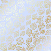 Лист односторонней бумаги с фольгированием Golden Delicate Leaves Purple, 30,5 см х 30,5 см