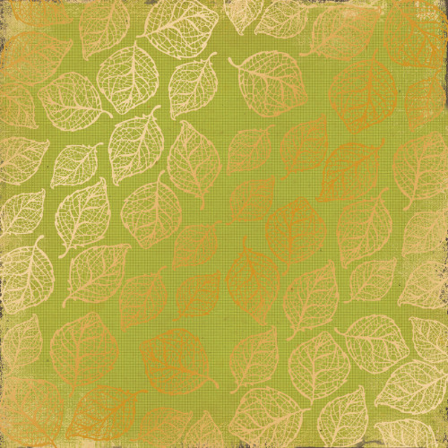 Лист односторонней бумаги с фольгированием Golden Delicate Leaves Botany summer, 30,5 см х 30,5 см