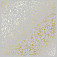 Аркуш одностороннього паперу з фольгуванням Golden Pion Gray, 30,5 см х 30,5 см