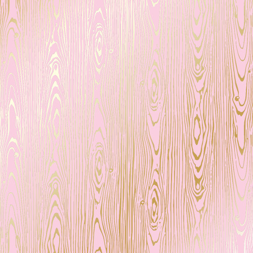 Лист односторонней бумаги с фольгированием Golden Wood Texture Pink, 30,5 см х 30,5 см