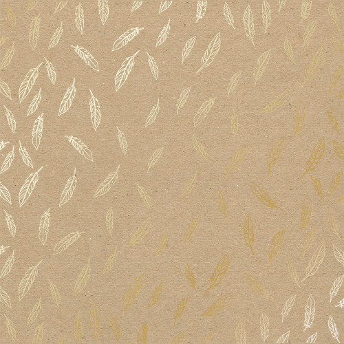 Аркуш одностороннього паперу з фольгуванням Golden Feather Kraft, 30,5 см х 30,5 см