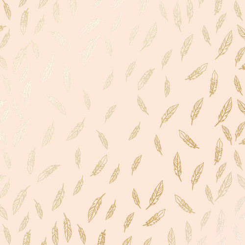 Аркуш одностороннього паперу з фольгуванням Golden Feather Beige, 30,5 см х 30,5 см