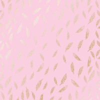Лист односторонней бумаги с фольгированием Golden Feather Pink, 30,5 см х 30,5 см