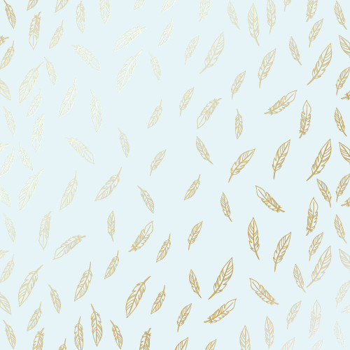 Аркуш одностороннього паперу з фольгуванням Golden Feather Mint, 30,5 х 30,5 см