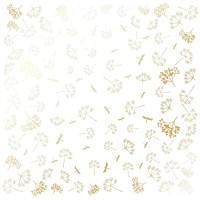 Аркуш одностороннього паперу з фольгуванням Golden Dill White, 30,5 см х 30,5 см