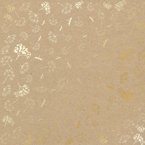 Аркуш одностороннього паперу з фольгуванням Golden Dill Kraft, 30,5 см х 30,5 см