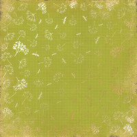 Лист односторонней бумаги с фольгированием Golden Dill Botany summer, 30,5 см х 30,5 см