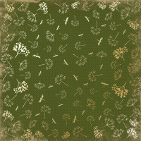 Лист односторонней бумаги с фольгированием Golden Dill Botany summer Green, 30,5 см х 30,5 см