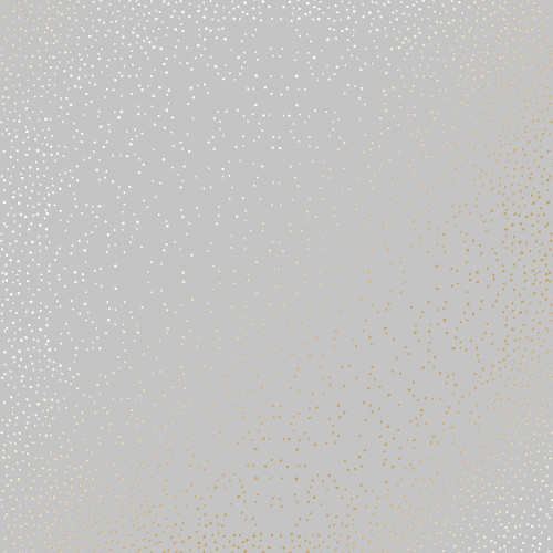 Лист односторонней бумаги с фольгированием Golden Mini Drops Gray, 30,5 см х 30,5 см