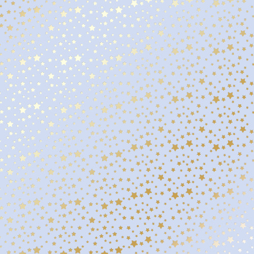 Лист односторонней бумаги с фольгированием Golden stars Purple, 30,5 см х 30,5 см