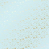Лист односторонней бумаги с фольгированием Golden stars Blue, 30,5 см х 30,5 см