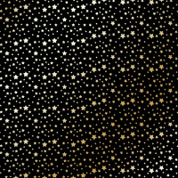Лист односторонней бумаги с фольгированием Golden stars Black, 30,5 см х 30,5 см