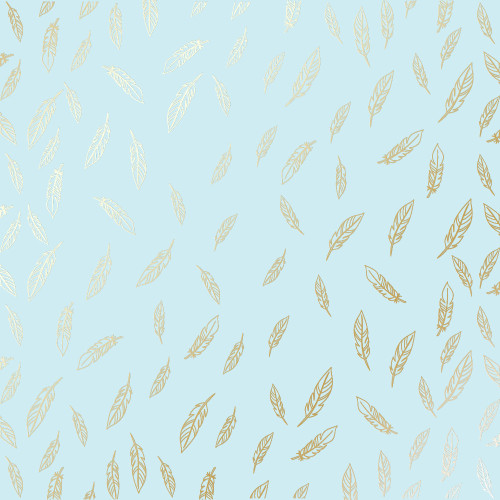 Аркуш одностороннього паперу з фольгуванням Golden Feather Blue, 30,5 см х 30,5 см