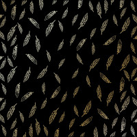 Аркуш одностороннього паперу з фольгуванням, Golden Feather Black, 30,5 см х 30,5 см