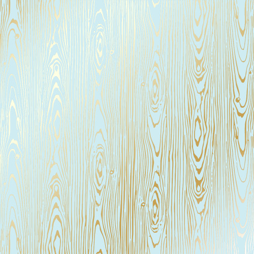 Лист односторонней бумаги с фольгированием Golden Wood Texture Blue, 30,5 см х 30,5 см