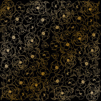 Аркуш одностороннього паперу з фольгуванням Golden Pion Black, 30,5 см х 30,5 см