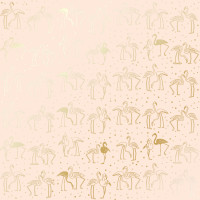 Лист односторонней бумаги с фольгированием Golden Flamingo Beige, 30,5 см х 30,5 см