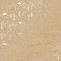 Аркуш одностороннього паперу з фольгуванням Golden Flamingo Kraft, 30,5 см х 30,5 см