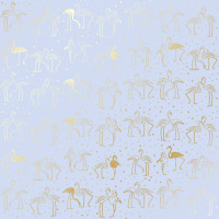 Аркуш одностороннього паперу з фольгуванням Golden Flamingo Purple, 30,5 х 30,5 см