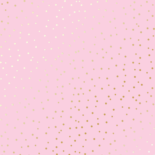 Лист односторонней бумаги с фольгированием Golden Drops Pink, 30,5 см х 30,5 см