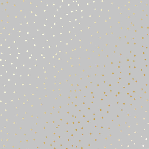 Лист односторонней бумаги с фольгированием Golden Drops Gray, 30,5 см х 30,5 см