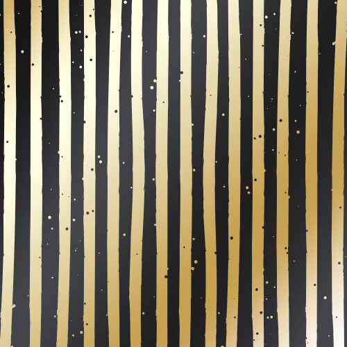 Лист односторонней бумаги с фольгированием Golden Stripes Black, 30,5 см х 30,5 см