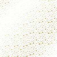 Лист односторонней бумаги с фольгированием Golden stars White, 30,5 см х 30,5 см