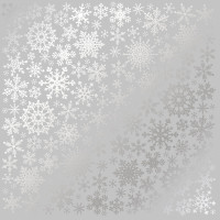 Аркуш одностороннього паперу зі срібним тисненням Silver Snowflakes Gray, 30,5 см х 30,5 см