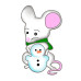 Заготовка для броши №081 Мышка со снеговиком