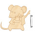 Заготівля для брошки №091 Мишка з квіткою