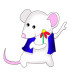 Заготівля для брошки №091 Мишка з квіткою