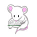 Заготовка для броши №093 Читающая мышка