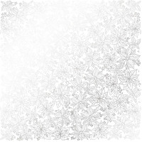 Аркуш одностороннього паперу зі срібним тисненням Silver Poinsettia White, 30,5 см х 30,5 см