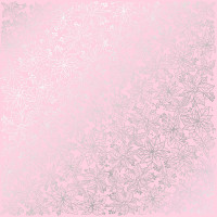 Аркуш одностороннього паперу зі срібним тисненням Silver Poinsettia Pink, 30,5 см х 30,5 см