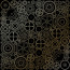 Аркуш одностороннього паперу з фольгуванням Golden Gears Black, 30,5 см х 30,5 см