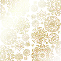 Аркуш одностороннього паперу з фольгуванням Golden Napkins White, 30,5 х 30,5 см