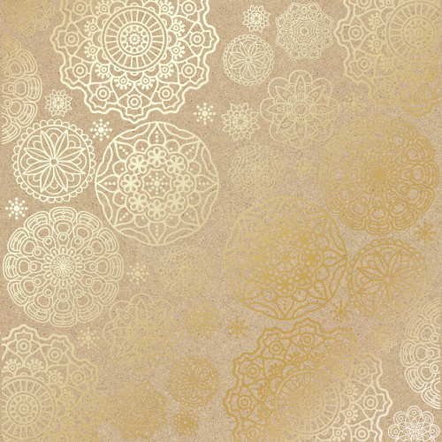 Лист односторонней бумаги с фольгированием Golden Napkins Kraft, 30,5 см х 30,5 см