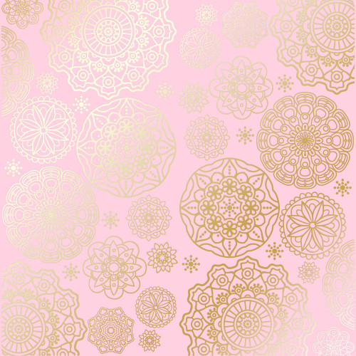 Лист односторонней бумаги с фольгированием Golden Napkins Pink, 30,5 см х 30,5 см