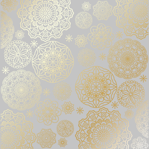 Лист односторонней бумаги с фольгированием Golden Napkins Gray, 30,5 см х 30,5 см
