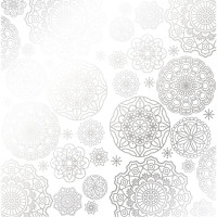 Лист односторонней бумаги с серебряным тиснением Silver Napkins White, 30,5 см х 30,5 см
