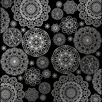 Лист односторонней бумаги с серебряным тиснением Silver Napkins Black, 30,5 см х 30,5 см