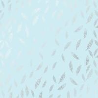 Лист односторонней бумаги с серебряным тиснением Silver Feather Blue 30,5х30,5